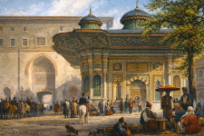 Imperial gate of Topkapi Palace and fountain of Sultan Ahmed III, Istanbul, 1839.png