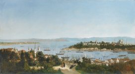 François-Claude Hayette'in Galata'dan İstanbul 1874 tablosu Constantinople from Galata 1874 by...jpg
